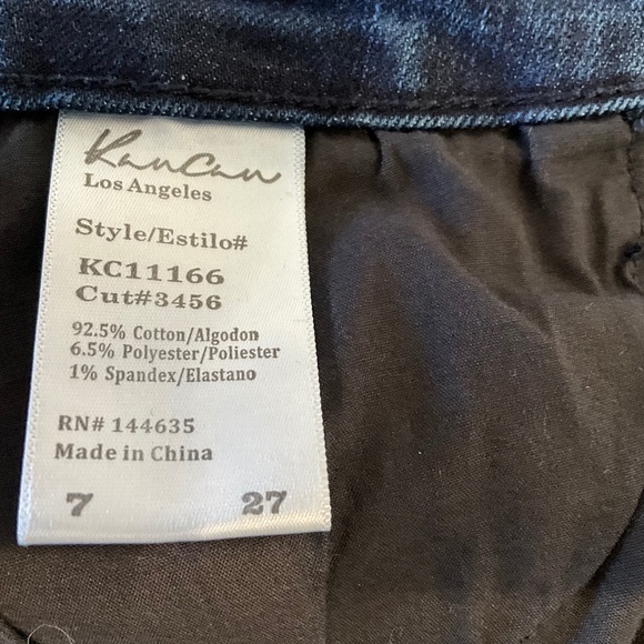 KanCan ESTILO WOMENS 27 STUDDED RIPPED SKINNY JEANS RAW HEM DISTRESSED, MED WASH - Picture 9 of 10